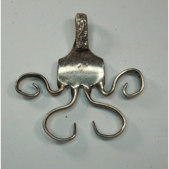 Hand Made Silverware Pendant 925 Sterling Silver Abstract Art 23.5g Vintage Fork